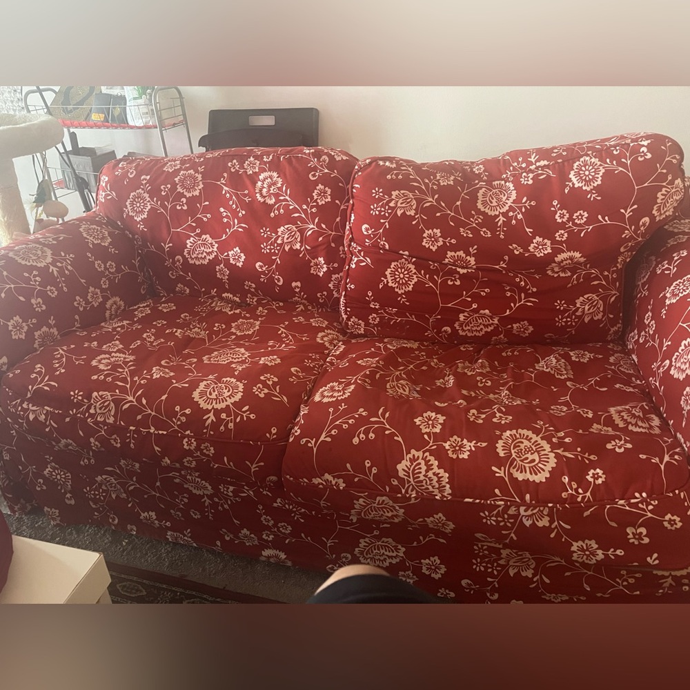 Ikea UPPLAND Loveseat 2 seat COVER ONLY, Virestad red/white 304.727.67